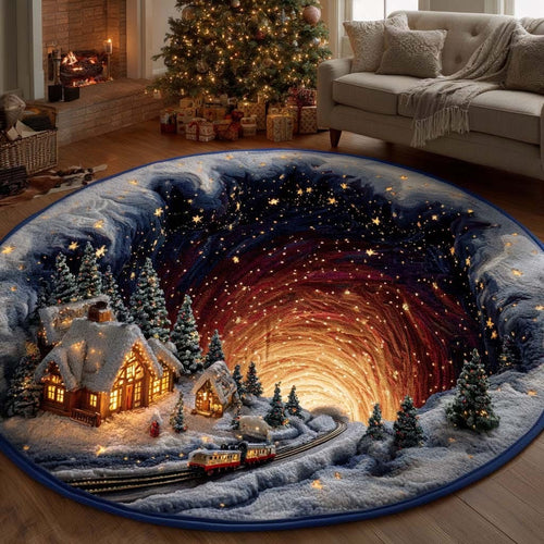 Starry Cabin Quilted Round Mat Xmas Holiday Home Decor Christmas Gifts For Relatives - Printvoro