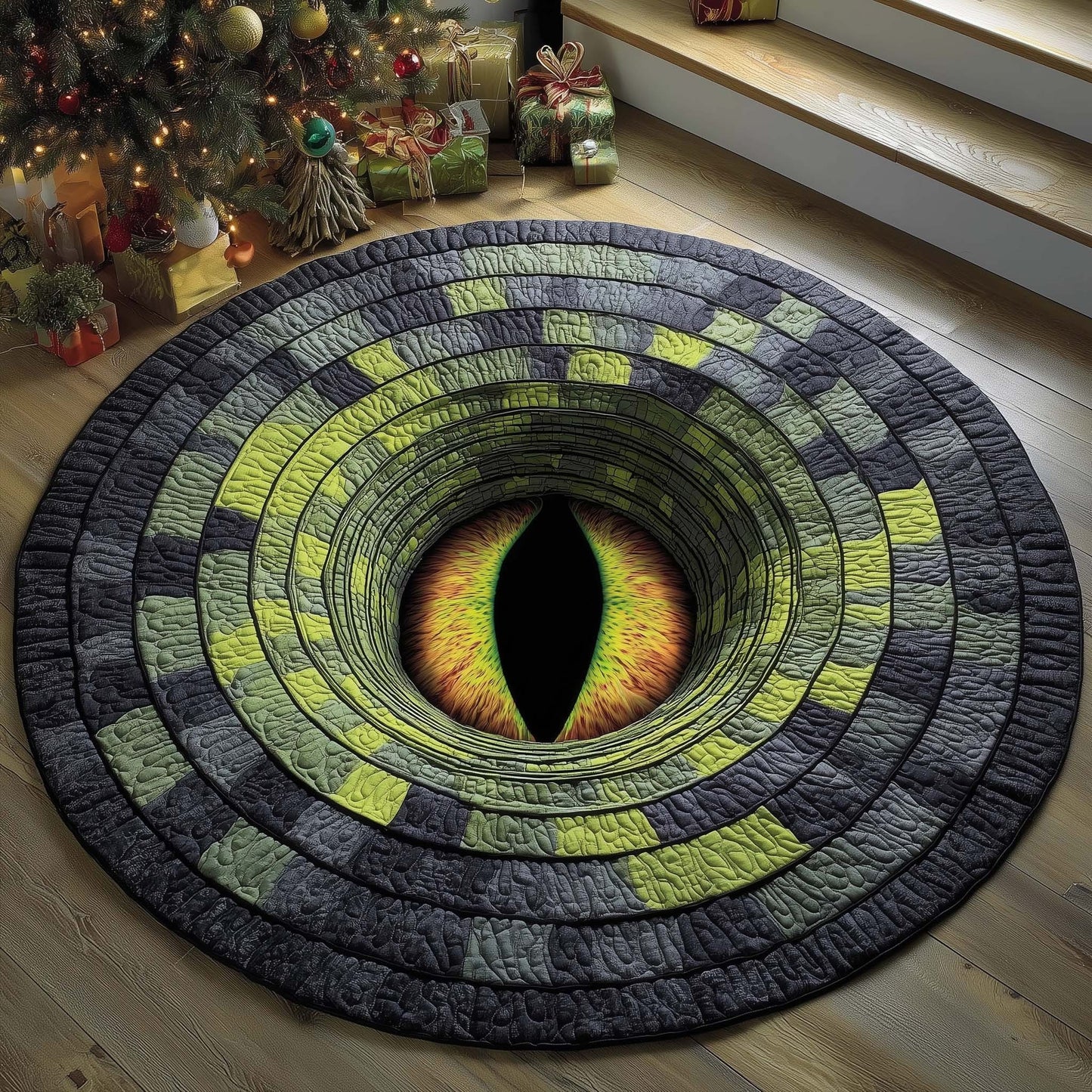 Lizard Eye Quilted Round Mat Living Room Decorations Christmas Gifts Ideas - Printvoro