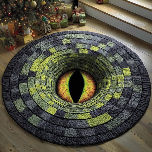 Lizard Eye Quilted Round Mat Living Room Decorations Christmas Gifts Ideas - Printvoro