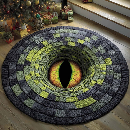 Lizard Eye Quilted Round Mat Living Room Decorations Christmas Gifts Ideas - Printvoro