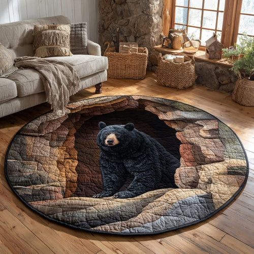 Bear Mountain Quilted Round Mat Indoor Decorations Gifts Ideas For Bear Lovers - Printvoro