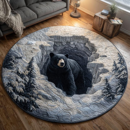 Bear Winter Quilted Round Mat Home Decorations Gifts Ideas For Bear Lovers - Printvoro