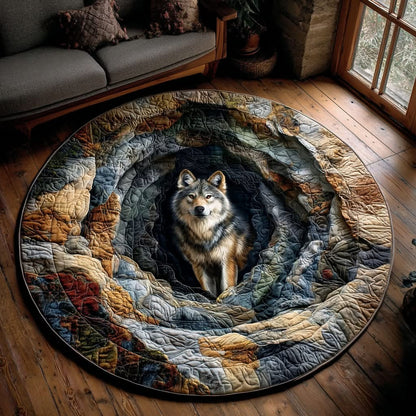 Wolf Forest Secret Path Quilted Round Mat Home Decor Ideas Gifts For Wolf Lovers - Printvoro