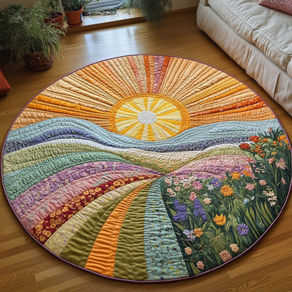Golden Meadow Quilted Round Mat Home Decor Ideas Nice Gifts Idea For Girlfriend - Printvoro