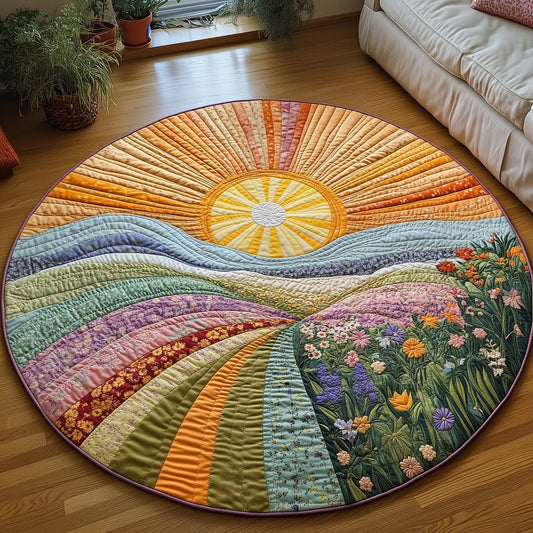 Golden Meadow Quilted Round Mat Home Decor Ideas Nice Gifts Idea For Girlfriend - Printvoro