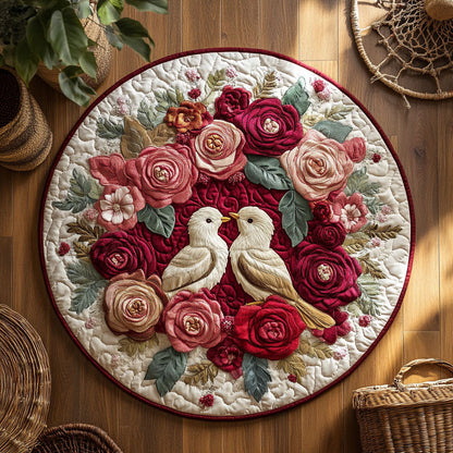 Forever In Bloom Quilted Round Mat Home Decor Items Valentine's Day Gifts For Boyfriend - Printvoro