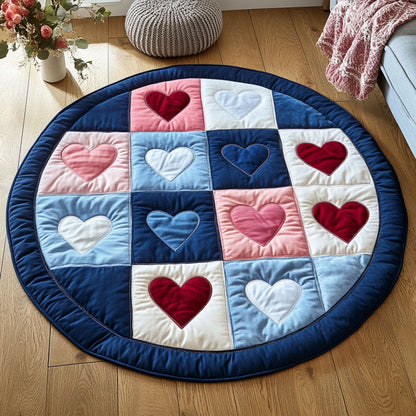Love Patchwork Quilted Round Mat Home Decor Items Valentine's Day Gifts For Wife - Printvoro