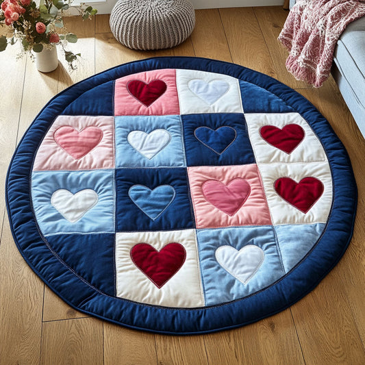 Love Patchwork Quilted Round Mat Home Decor Items Valentine's Day Gifts For Wife - Printvoro