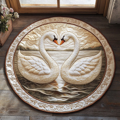 Silent Embrace Quilted Round Mat Home Decor Items Valentine's Day Gifts For Wife - Printvoro