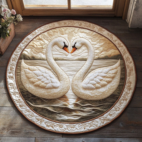 Silent Embrace Quilted Round Mat Home Decor Items Valentine's Day Gifts For Wife - Printvoro