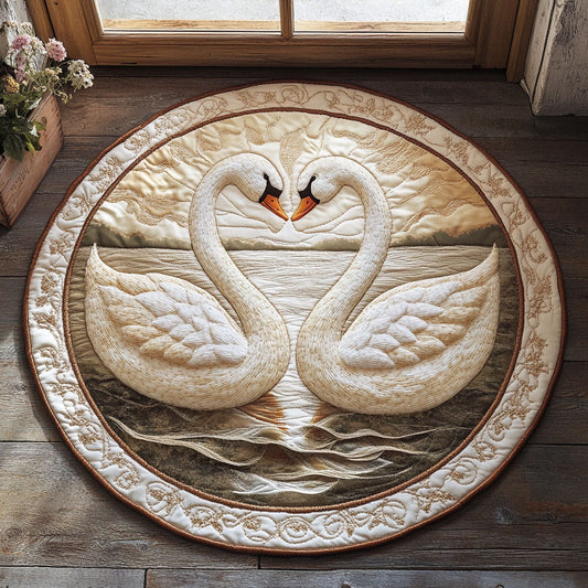 Silent Embrace Quilted Round Mat Home Decor Items Valentine's Day Gifts For Wife - Printvoro