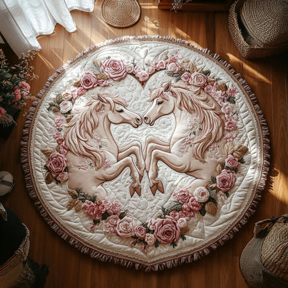 Whispers Of Love Quilted Round Mat Home Decor Items Valentine's Day Gifts For Wife - Printvoro