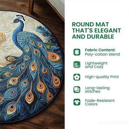 Personalized USA 250Th Anniversary Quilted Round Mat 4Th Of July Decorations Gifts For Independence Day - Printvoro