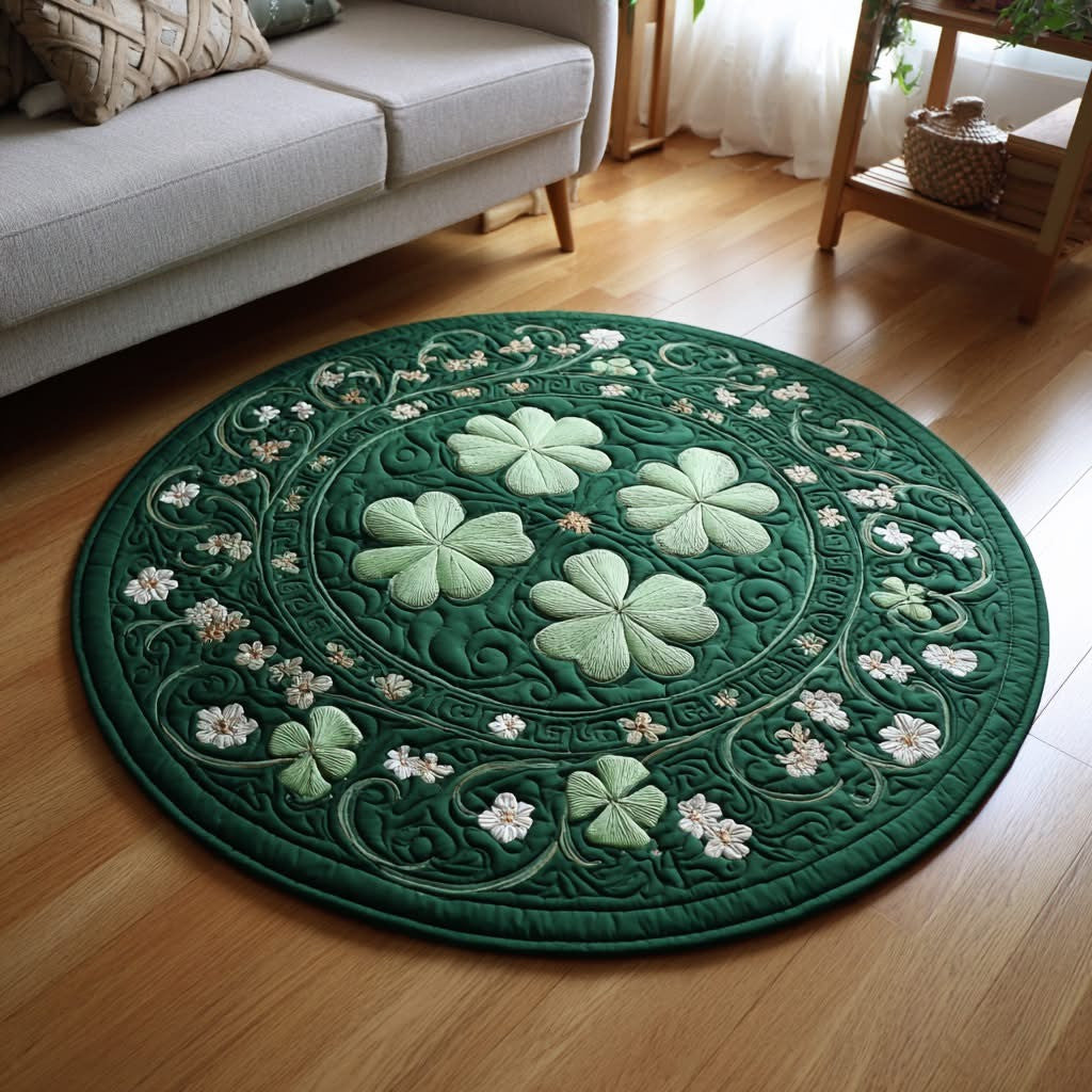 St Patrick's Day Quilted Round Mat Living Room Decor Ideas Best Gifts For Mom - Printvoro