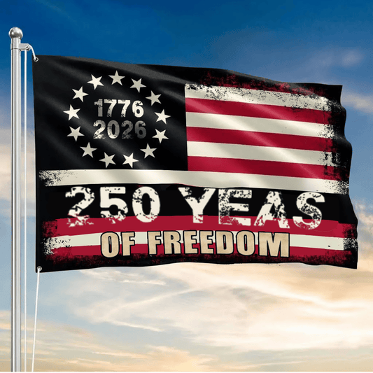 250 Years Of Freedom Flag 1776 2026 Merch Patriotic Birthday Gifts - Printvoro