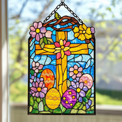 Easter Cross Suncatcher Divine Light Cross Window Hanging Home Decor Gifts For Dad - Pvr
