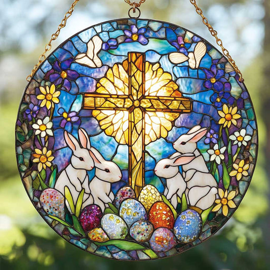Blessed Rabbit Suncatcher Window Hanging Home Decor Items Cute Gift For Family - Pvr