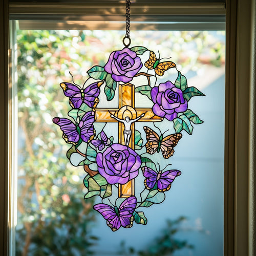 Cross Of Light Suncatcher Faith In Light Window Hanging Home Decor Items Gift For Wife - Pvr