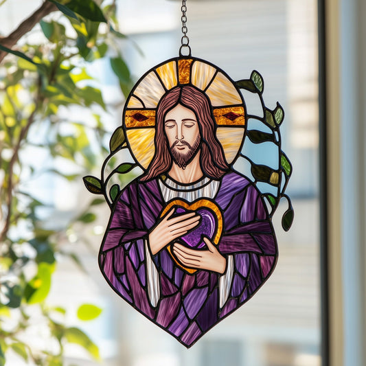 Christ Love Endures Suncatcher Enduring Love Window Hanging Home Decor Items Gift For Dad - Pvr