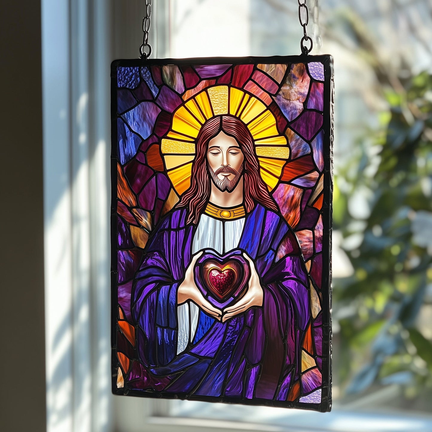 Christ Love Endures Suncatcher Window Hanging Home Decor Items Unique Gift For Mother - Pvr