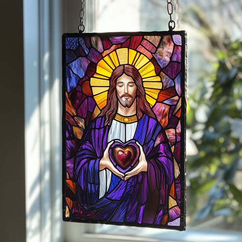 Christ Love Endures Suncatcher Window Hanging Home Decor Items Unique Gift For Mother - Pvr