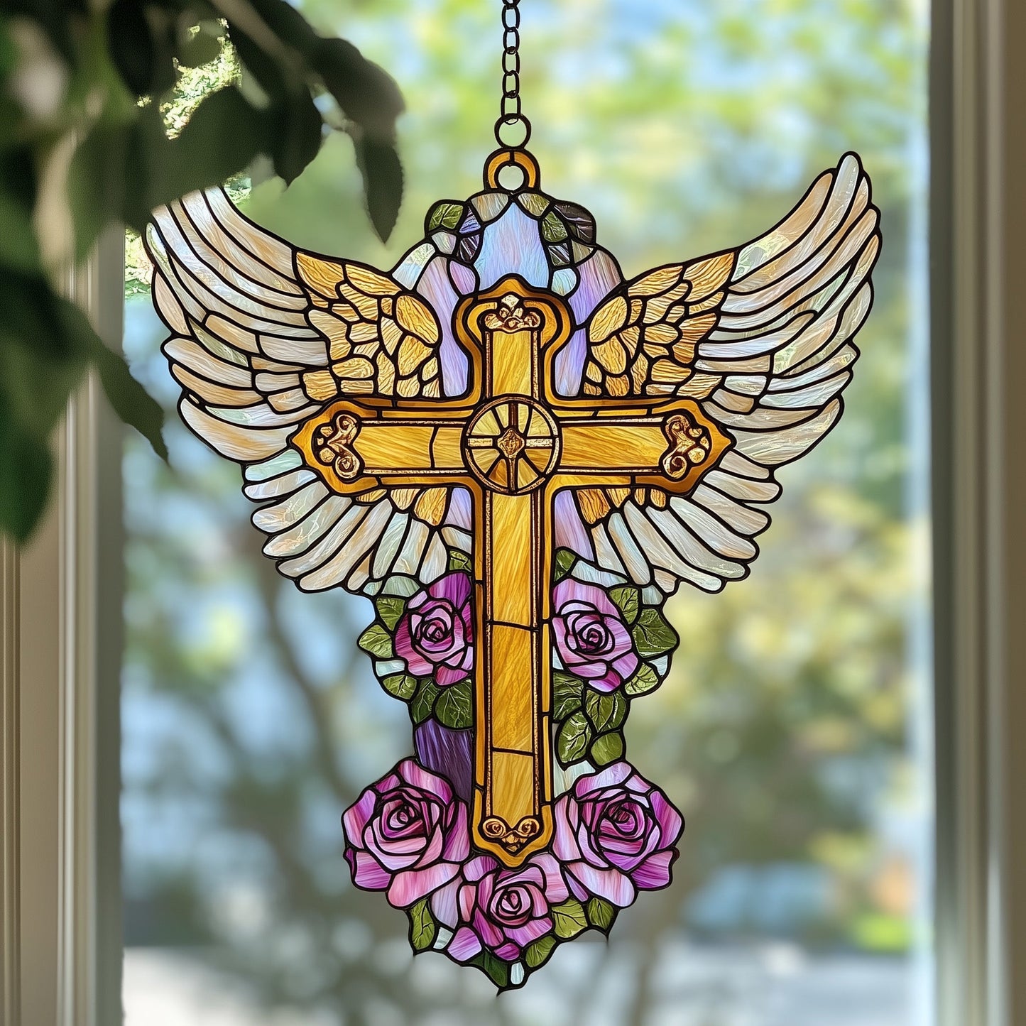 Eternal Hope Suncatcher Faithful In Christ Window Hanging Home Decor Gift For Mom - Pvr