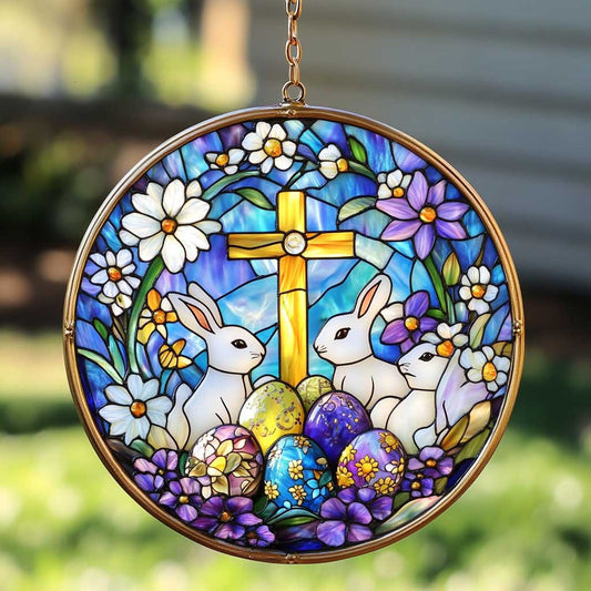 Faithful Rabbit Suncatcher Forever Faith Window Hanging Home Decor Gift For Family - Pvr