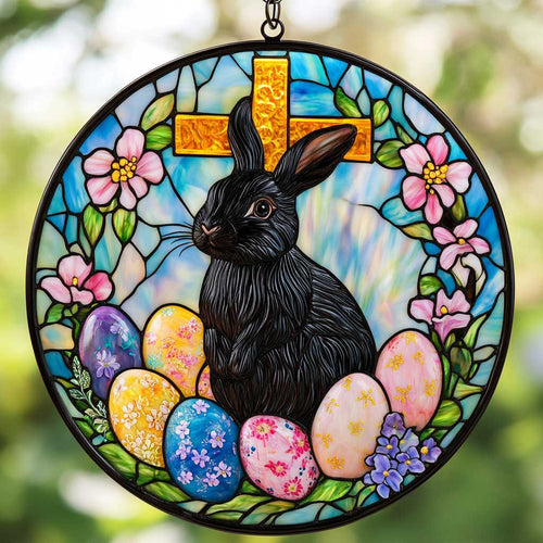 Floral Rabbit Suncatcher Forever Faith Window Hanging Home Decor Gift For Women's - Pvr