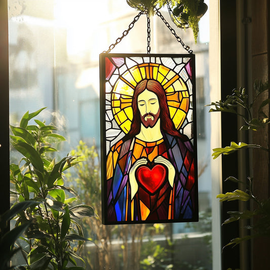 Love Through The Wilderness Suncatcher Faithful Heart Window Hanging Decor Gift For Dad - Pvr