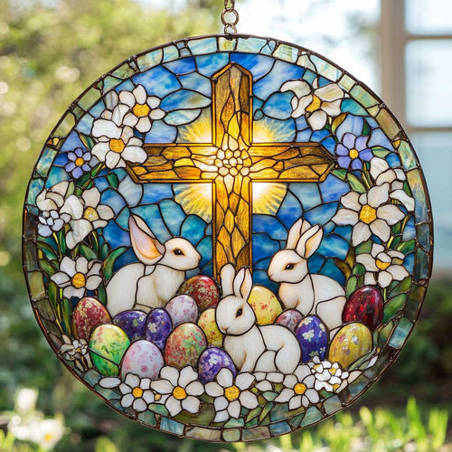 Spring Rabbit Suncatcher Steadfast Faith Window Hanging Home Decor Gift For Family - Pvr