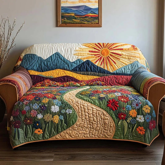 Garden Path Quilted Sofa Cover Sunshine Path Garden Quilt Gift For Natural Lovers - Pvr