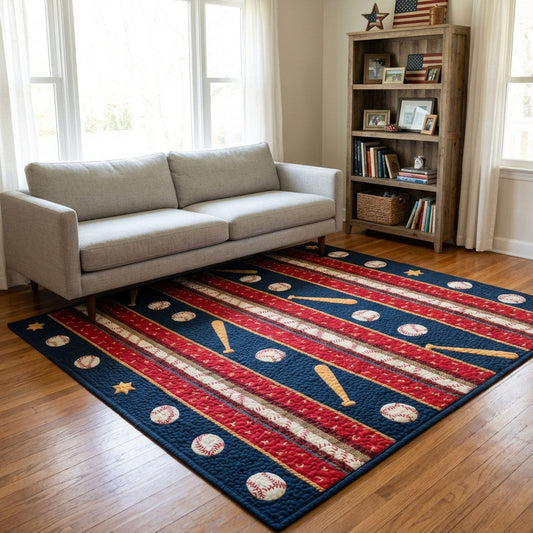 Grand Slam Area Rug Vintage Bats and Balls Living Room Decor Unique Gift For Dad - Printvoro