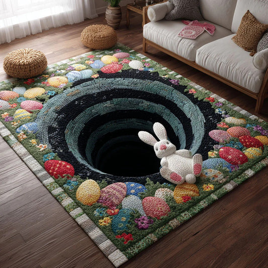 Bunny Nest Quilted Area Rug Decor Rustic Spring Cottage Decor Adorable Easter Gift For Home - Pvr