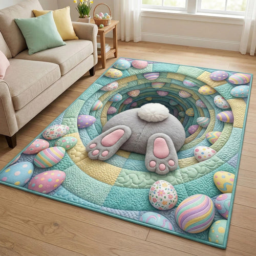 Easter Bunny Quilted Area Rug Cute Easter Bunny Room Decor Thoughtful Easter Gift For Her - Pvr