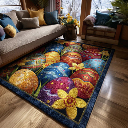 Easter Egg Quilted Area Rug Farmhouse Spring Egg Home Decor Gift For Mom - Pvr