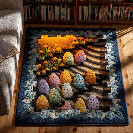Easter Egg Quilted Area Rug Rustic Spring Cottage Home Decor Best Spring Holiday Gift Idea - Pvr