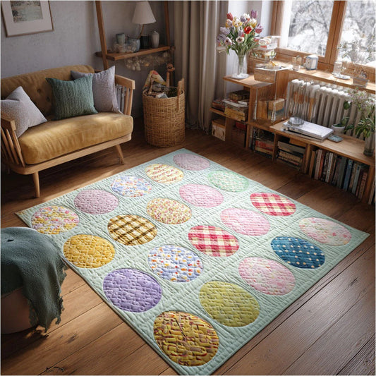 Pastel Easter Quilt Style Area Rug Bright Easter Holiday Living Decor Gift For Her - Pvr