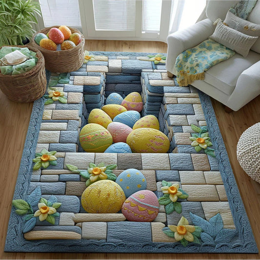 Pastel Easter Quilt Style Area Rug Rustic Spring Cottage Decor Best Spring Holiday Gift Idea - Pvr