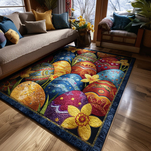 Easter Bunny Hideaway Quilted Area Rug Spring Bunny Room Decor Gift For Loved Ones - Printvoro