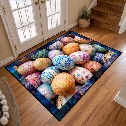 Easter Egg Wonderland Quilted Area Rug Colorful Easter Egg Housewarming Gift Idea - Printvoro