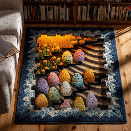 Easter Garden Pathway Quilted Area Rug Rustic Easter Bunny Home Decor Gift For Her - Printvoro