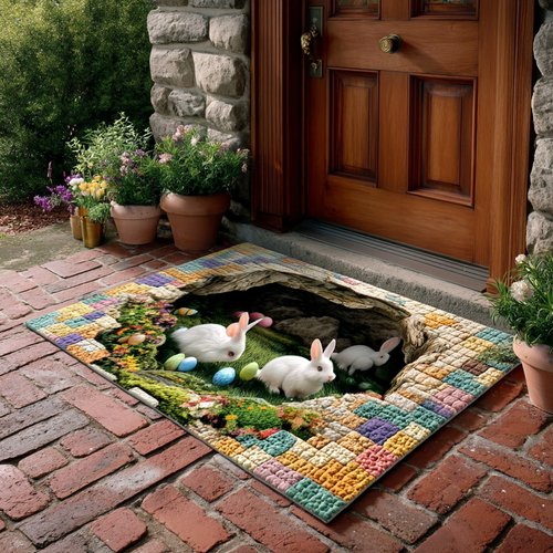 Easter Meadow Grotto Quilted Area Rug Spring Nature Inspired Room Decor Gift For Mom - Printvoro