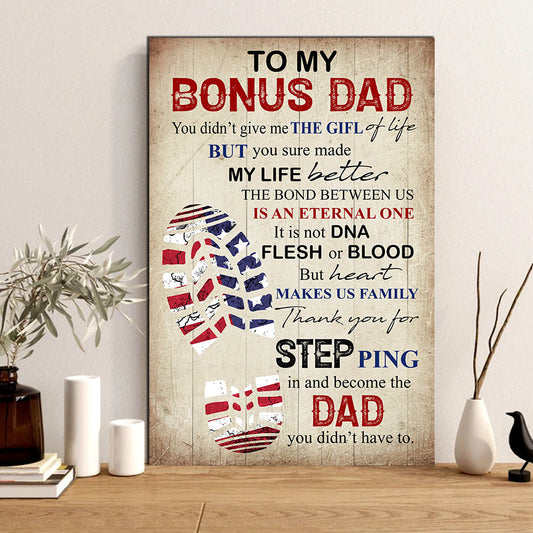 To My Bonus Dad Poster Happy Father's Day Merch Presents Ideas For Husband - Pvr