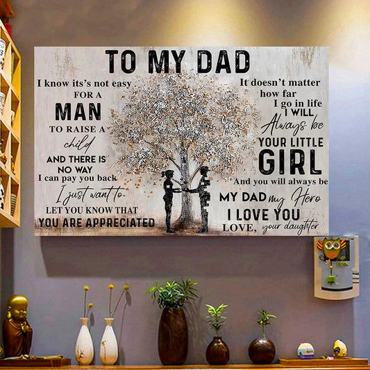 To My Dad Father's Day Poster Happy Father's Day Merch Home Decor Presents For Men - Pvr