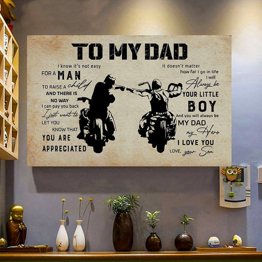 To My Dad Father's Day Poster Happy Father's Day Merch Presents For Men - Pvr