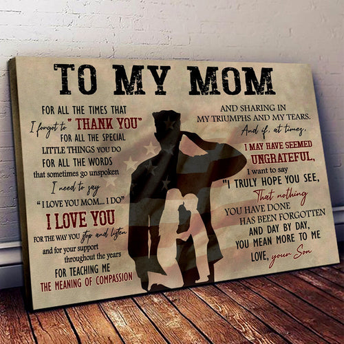To My Mom Canvas Happy Mother's Day Decoration Presents For Mom In Law - Pvr