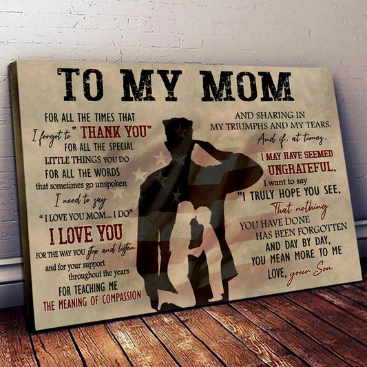 To My Mom Canvas Happy Mother's Day Decoration Presents For Mom In Law - Pvr