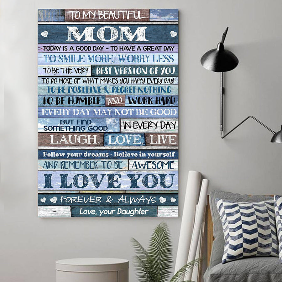 Happy Mother's Day Poster Cute Mother's Day Home Decorations Good Gifts For Mom - Pvr