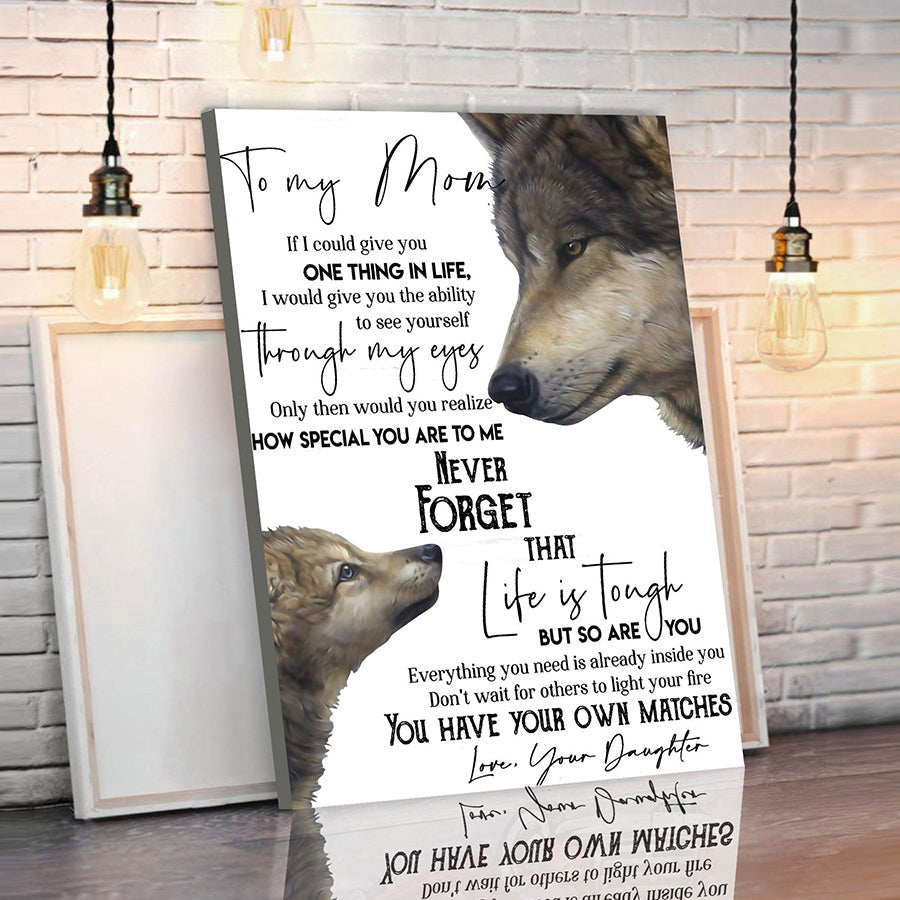 To My Mom Poster Inspirational Wolf Home Decor Best Mother’s Day Gifts - Pvr