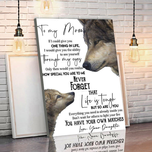 To My Mom Poster Inspirational Wolf Home Decor Best Mother’s Day Gifts - Pvr